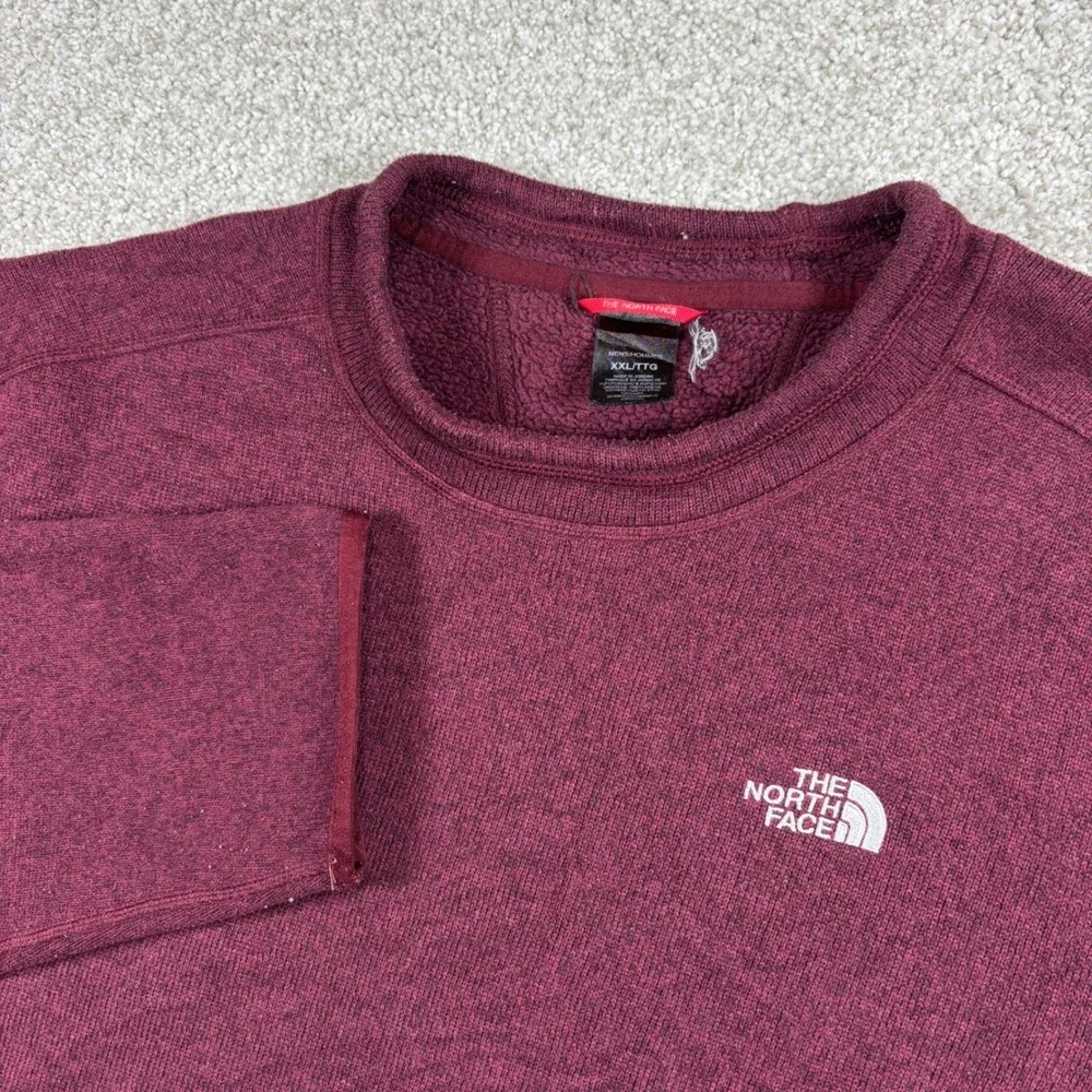 The North Face Gordon Lyons Pullover Mens XXL Burgundy Heather Fleece Sweater
